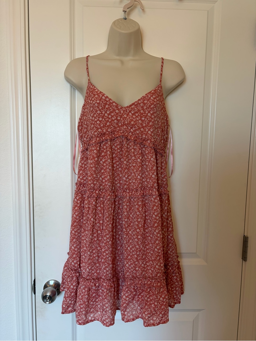 Trixxi Rusty Rose Floral Tiered Sundress